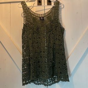 Bobeau Green Lacy Tank